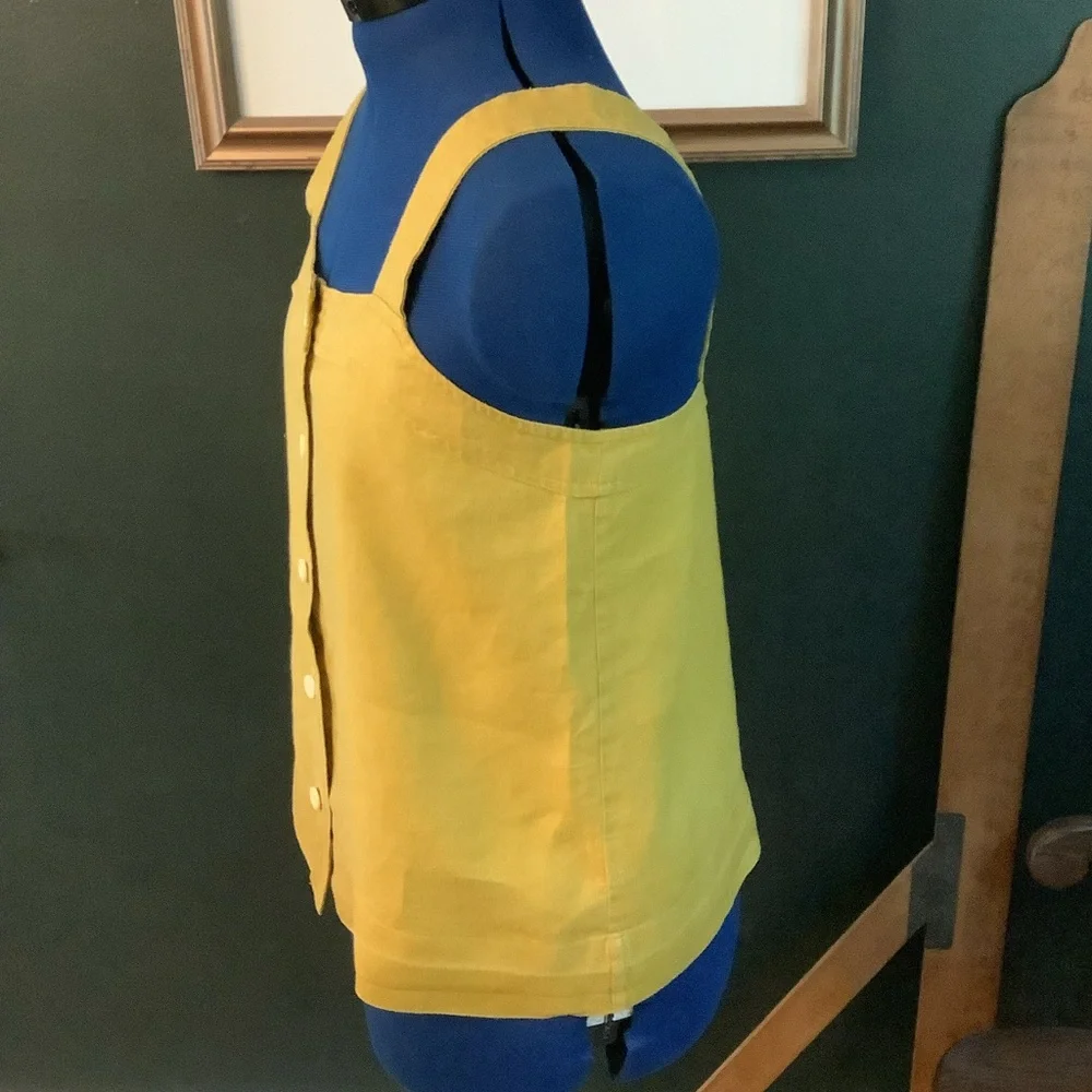 VGUC Everlane Button-Front Picnic Top in Mustard Linen - Picture 3 of 4